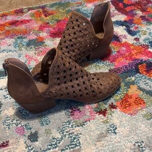 Fergalicious Brown Woven Ankle Booties